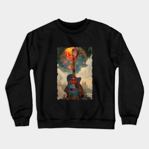 Guitar City Crewneck Sweatshirt by DavidLoblaw